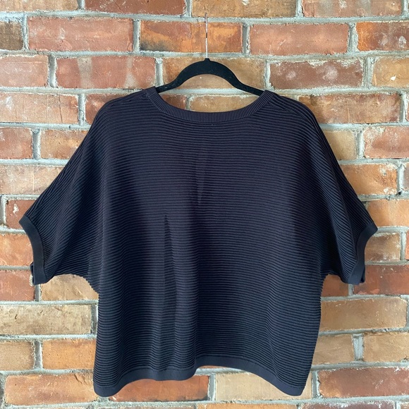 ARITZIA BABATON *black* donald sweater short sleeve boxy top black size small - Picture 8 of 8